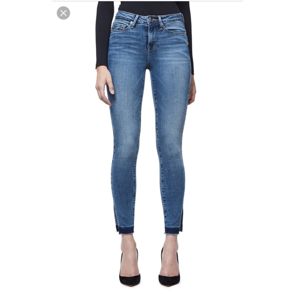 Good American Good Legs Split Hem Crop Jeans Sz 24